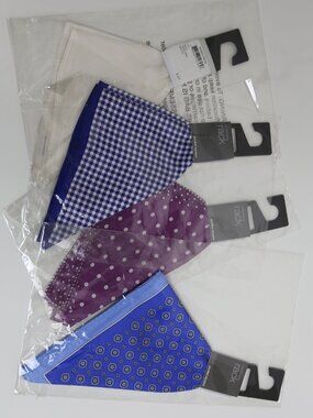 NWT Men's Nordstrom Rack 4-Pack Pocket Square Bundle - Polka Dot & Solids